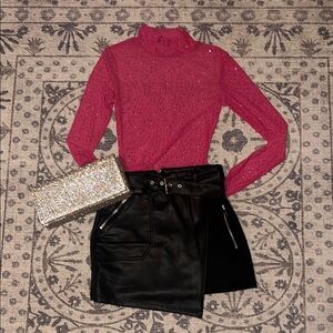 Faux leather mini skirt